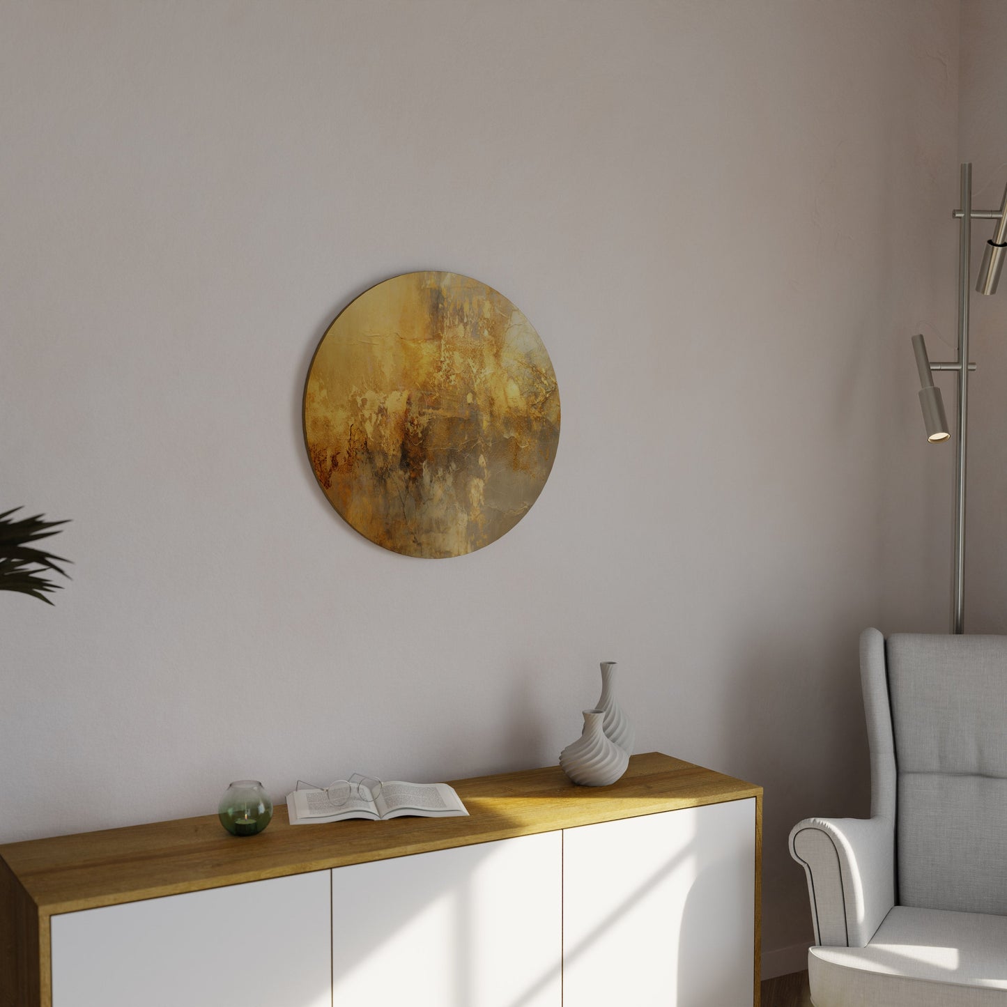 SEARING GLOW Round Wall Art