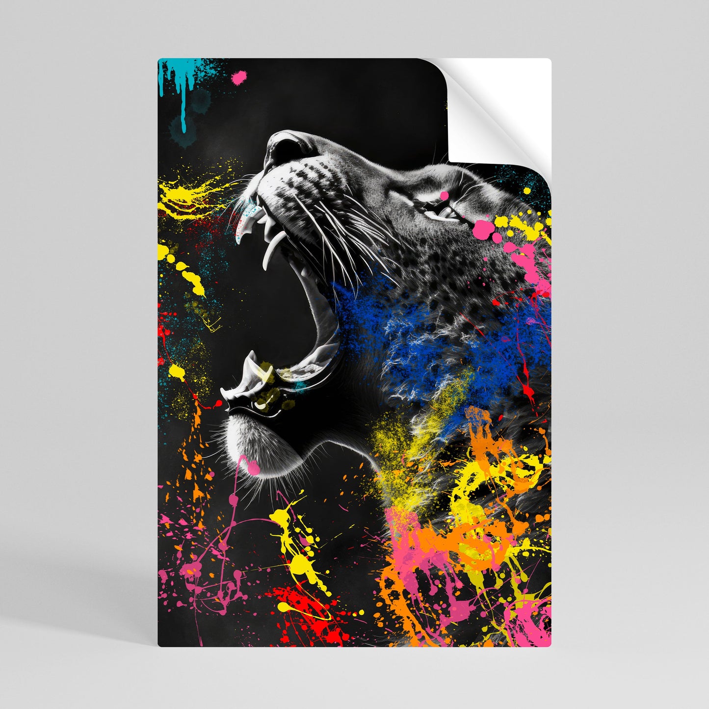 LEOPARD ARTISTRY Poster verticale staccabile e attaccabile