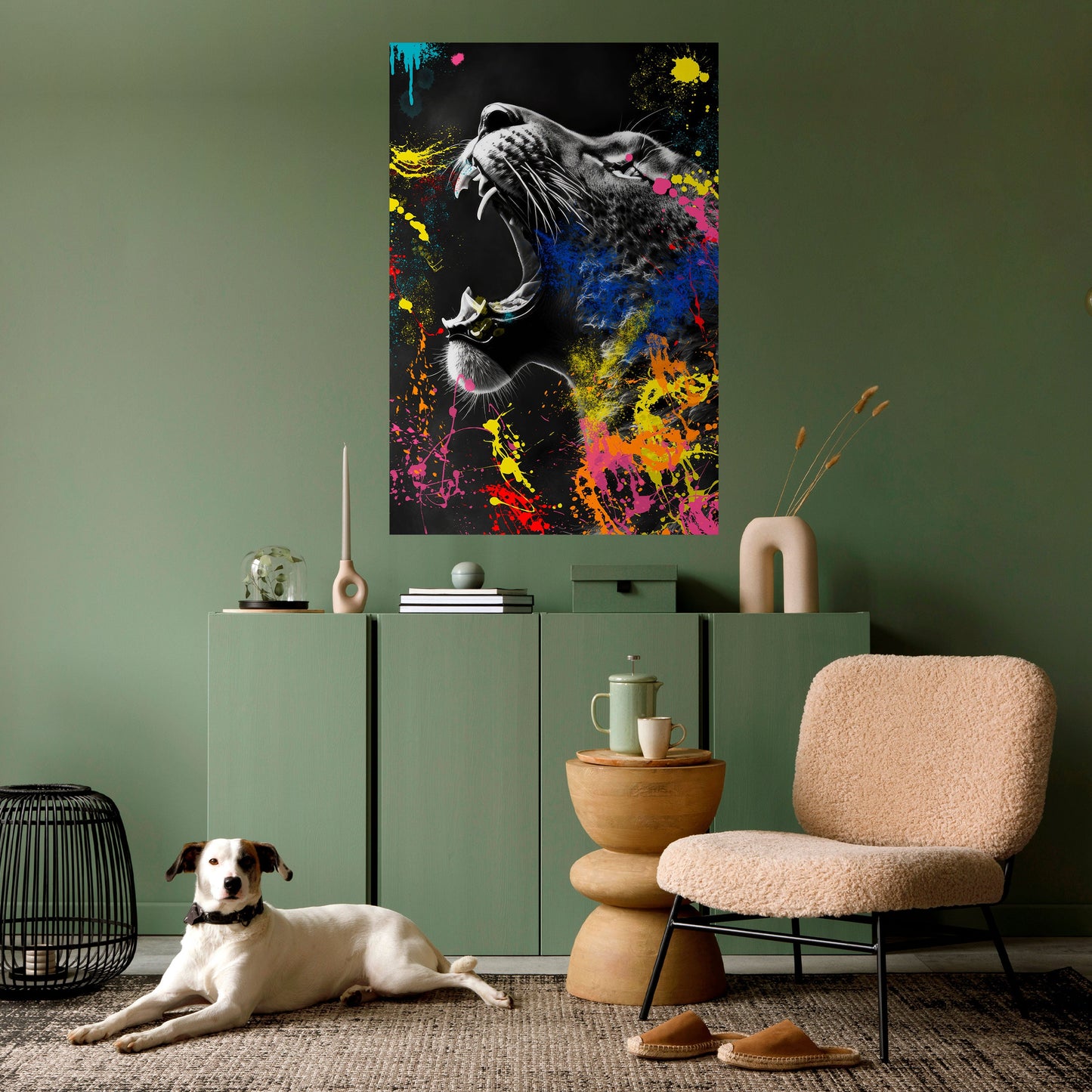 LEOPARD ARTISTRY Poster verticale staccabile e attaccabile