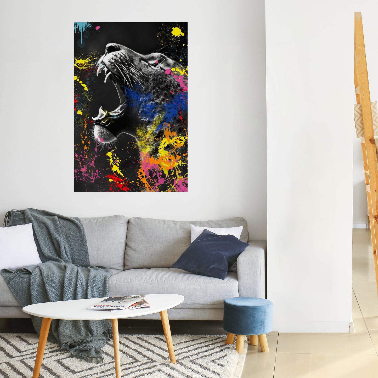 LEOPARD ARTISTRY Poster verticale staccabile e attaccabile
