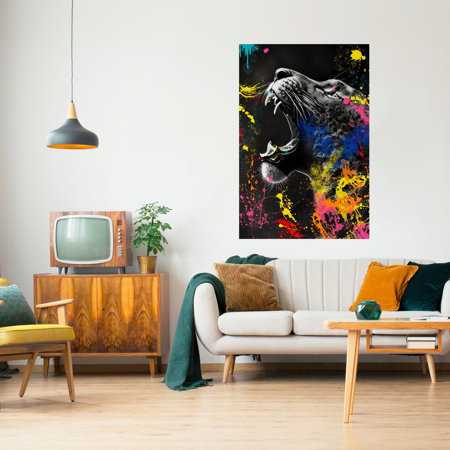 LEOPARD ARTISTRY Poster verticale staccabile e attaccabile