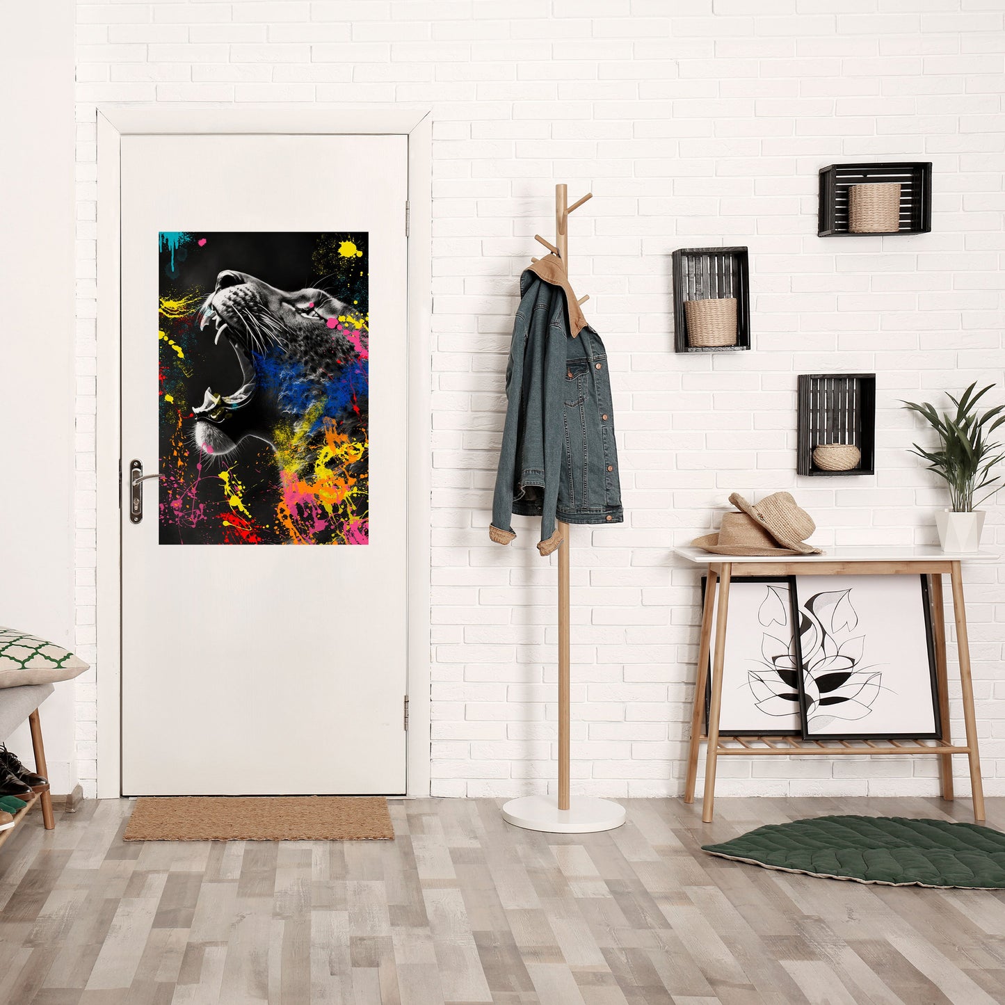 LEOPARD ARTISTRY Poster verticale staccabile e attaccabile