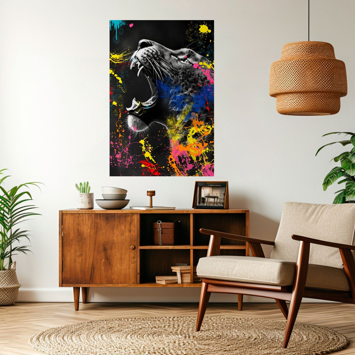 LEOPARD ARTISTRY Poster verticale staccabile e attaccabile