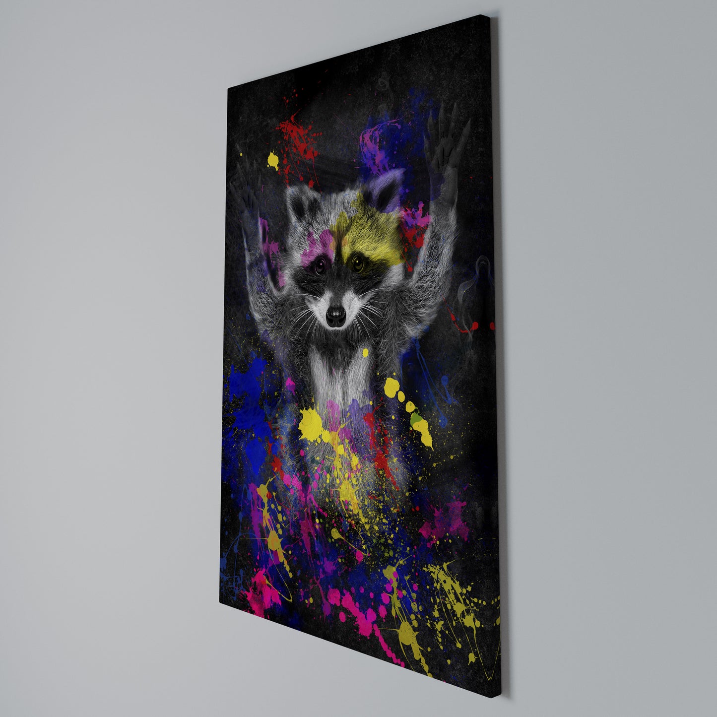 RACCOON ARTISTRY Stampa su Tela Verticale