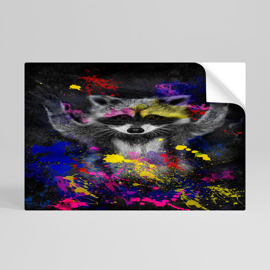 RACCOON ARTISTRY Poster orizzontale staccabile e attaccabile