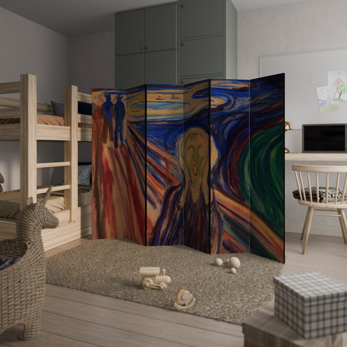 Divisorio decorativo per ambienti a 6 pannelli THE SCREAM