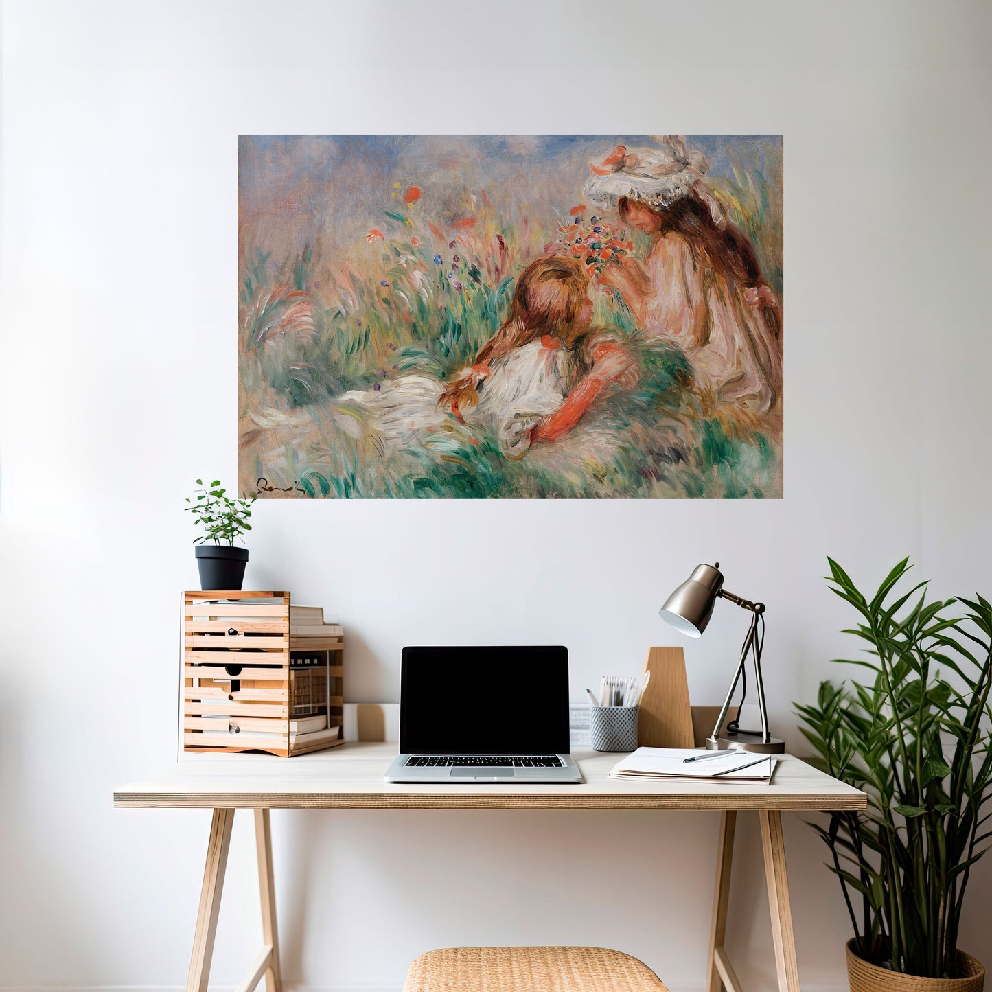 RAGAZZE NELL'ERBA Poster orizzontale staccabile e attaccabile