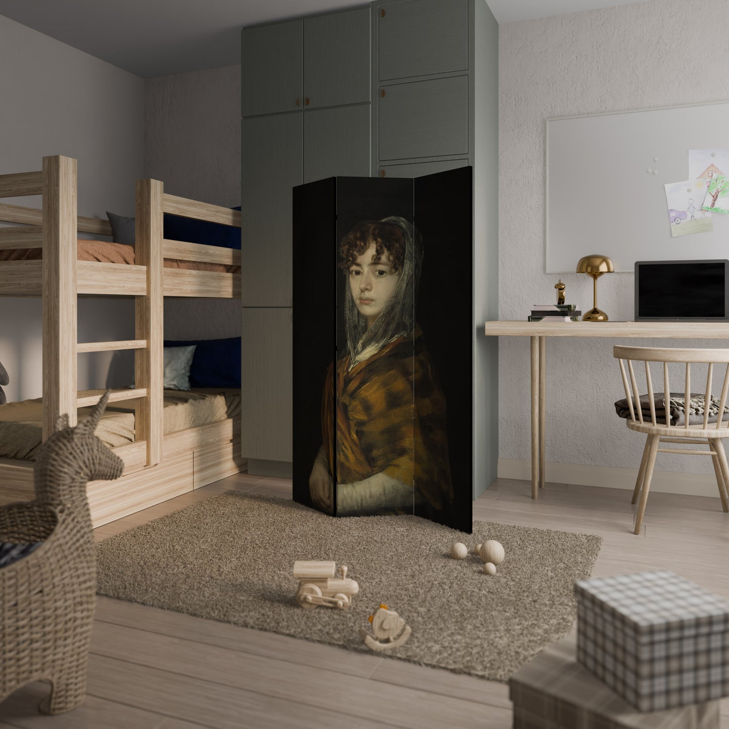 WHISPERS OF HISTORY Divisorio decorativo per ambienti a 3 pannelli