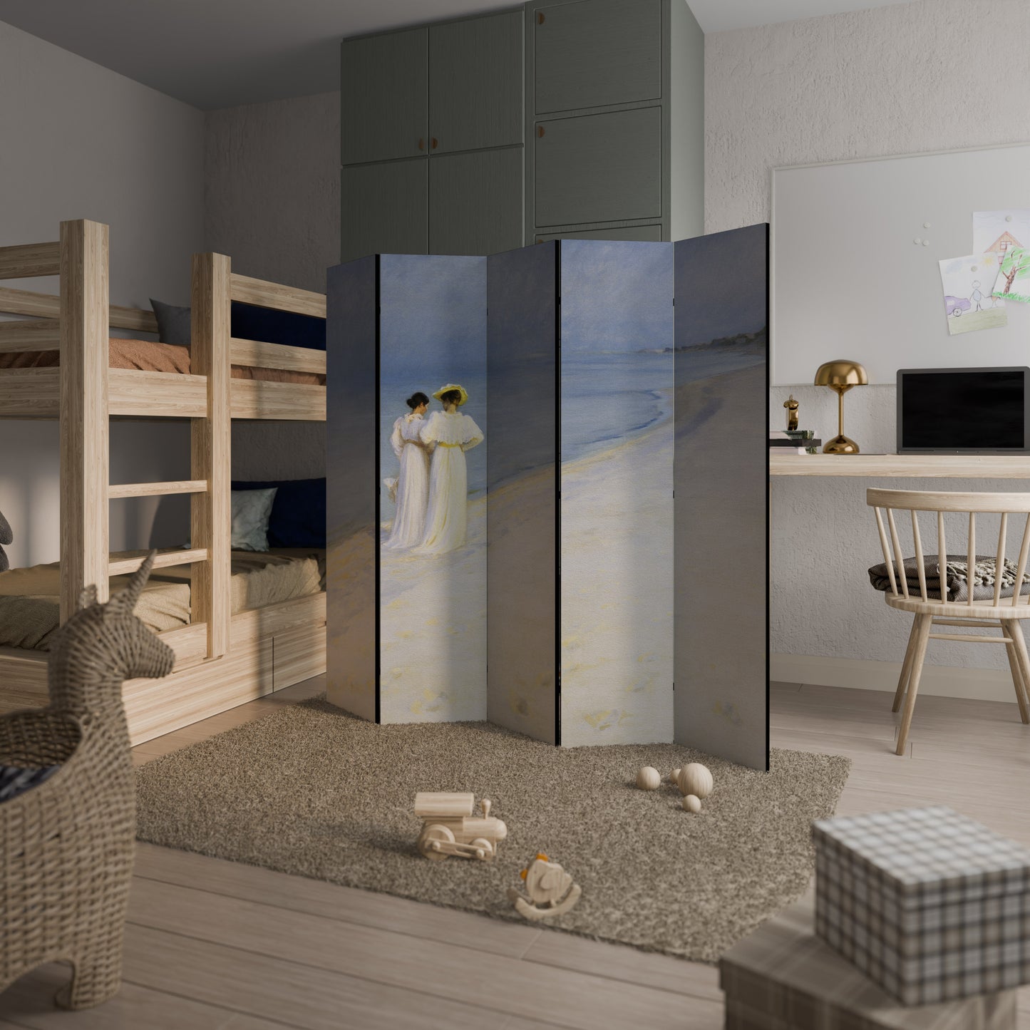 SERA D'ESTATE SULLA SPIAGGIA DI SKAGEN Divisorio decorativo a 5 pannelli