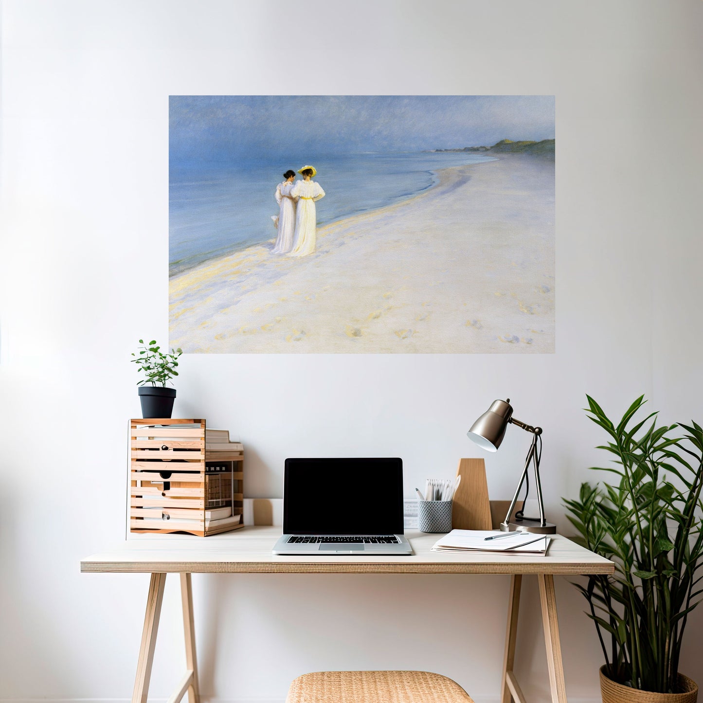 SERA D'ESTATE SULLA SPIAGGIA DI SKAGEN Poster orizzontale staccabile e attaccabile