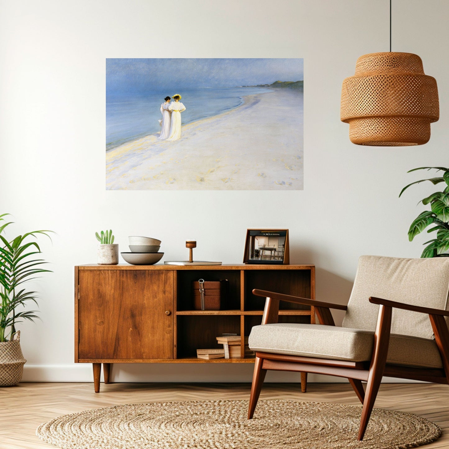 SERA D'ESTATE SULLA SPIAGGIA DI SKAGEN Poster orizzontale staccabile e attaccabile
