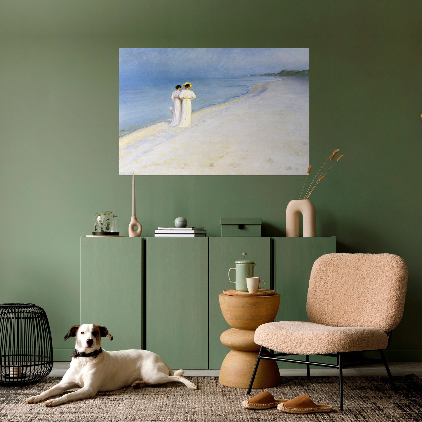 SERA D'ESTATE SULLA SPIAGGIA DI SKAGEN Poster orizzontale staccabile e attaccabile
