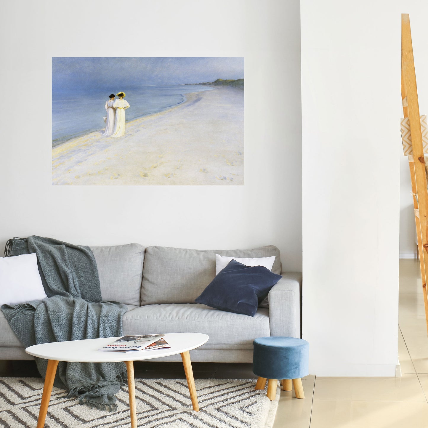 SERA D'ESTATE SULLA SPIAGGIA DI SKAGEN Poster orizzontale staccabile e attaccabile