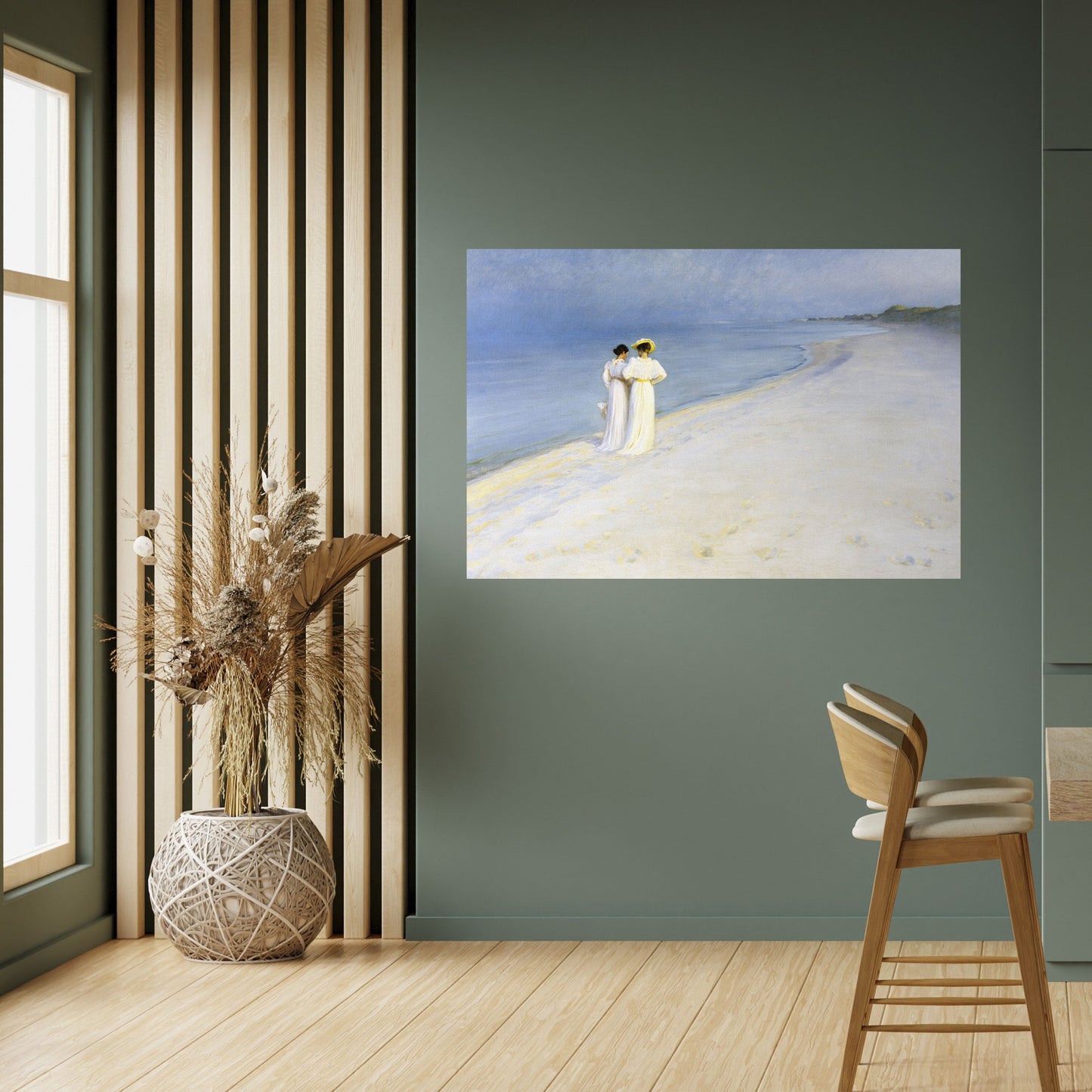 SERA D'ESTATE SULLA SPIAGGIA DI SKAGEN Poster orizzontale staccabile e attaccabile