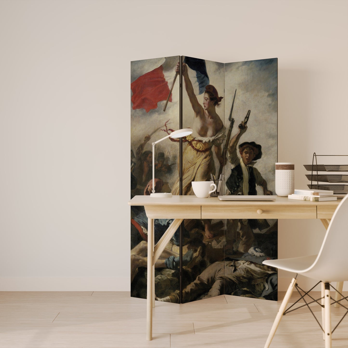 LIBERTY LEADING THE PEOPLE - Divisorio decorativo per ambienti a 3 pannelli