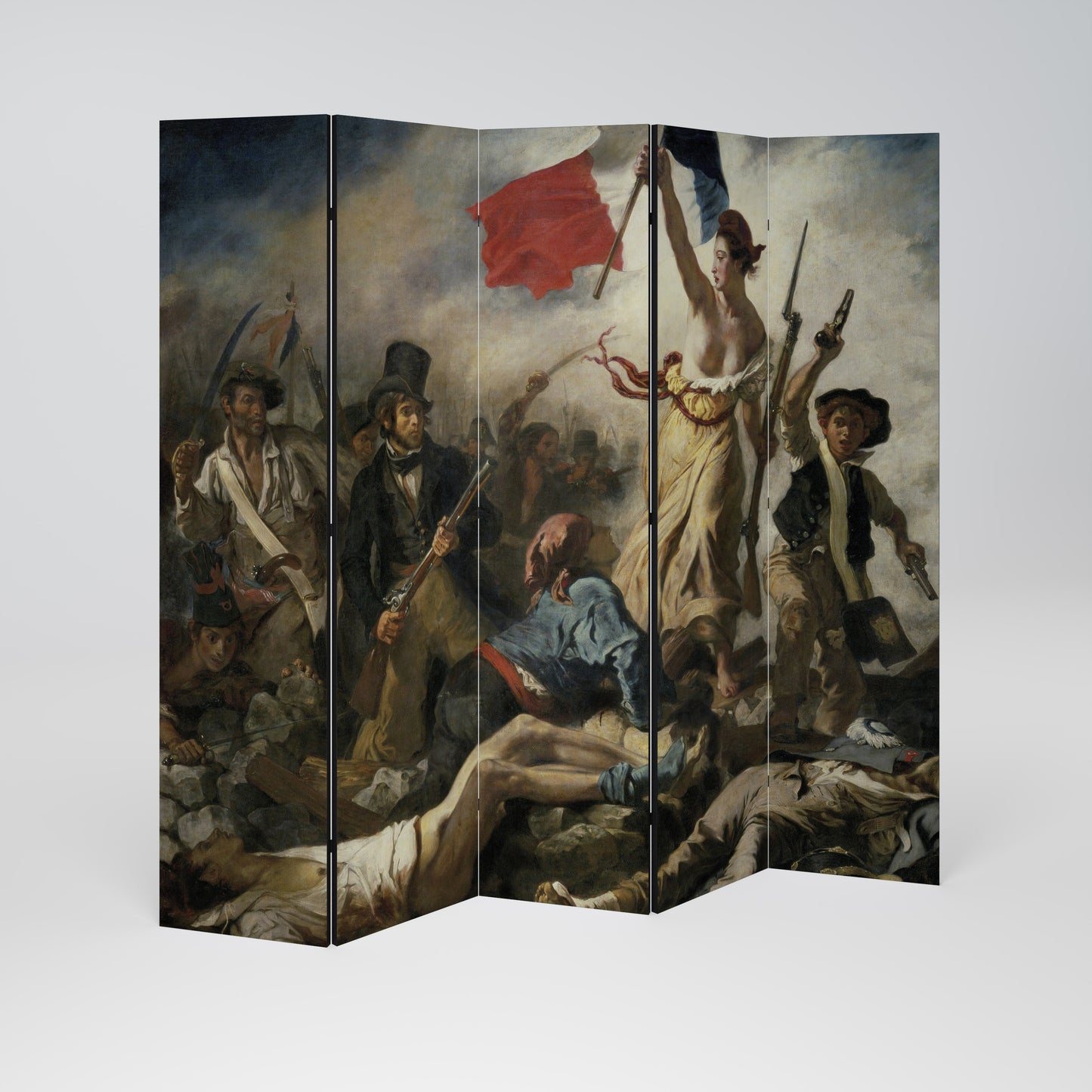 LIBERTY LEADING THE PEOPLE - Divisorio decorativo per ambienti a 5 pannelli