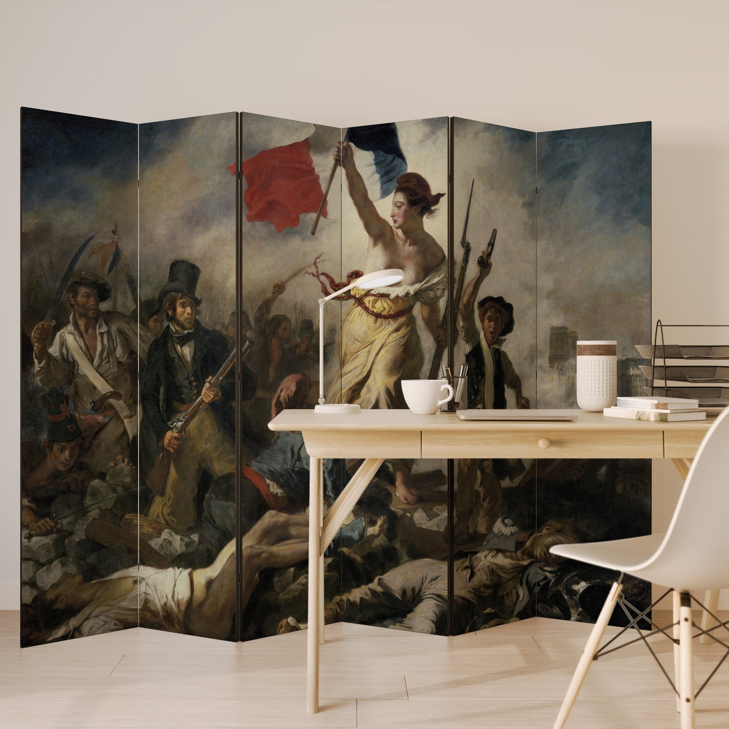 LIBERTY LEADING THE PEOPLE - Divisorio decorativo per ambienti a 6 pannelli