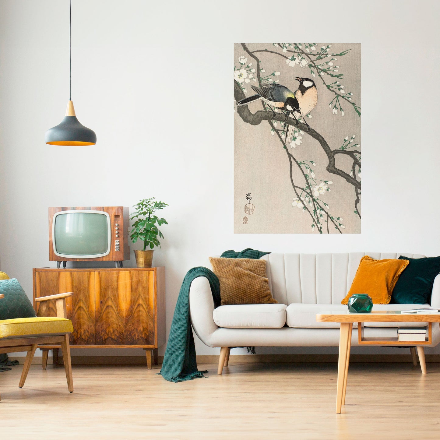 Poster verticale staccabile e attaccabile con TETTE SU RAMO DI CILIEGIO
