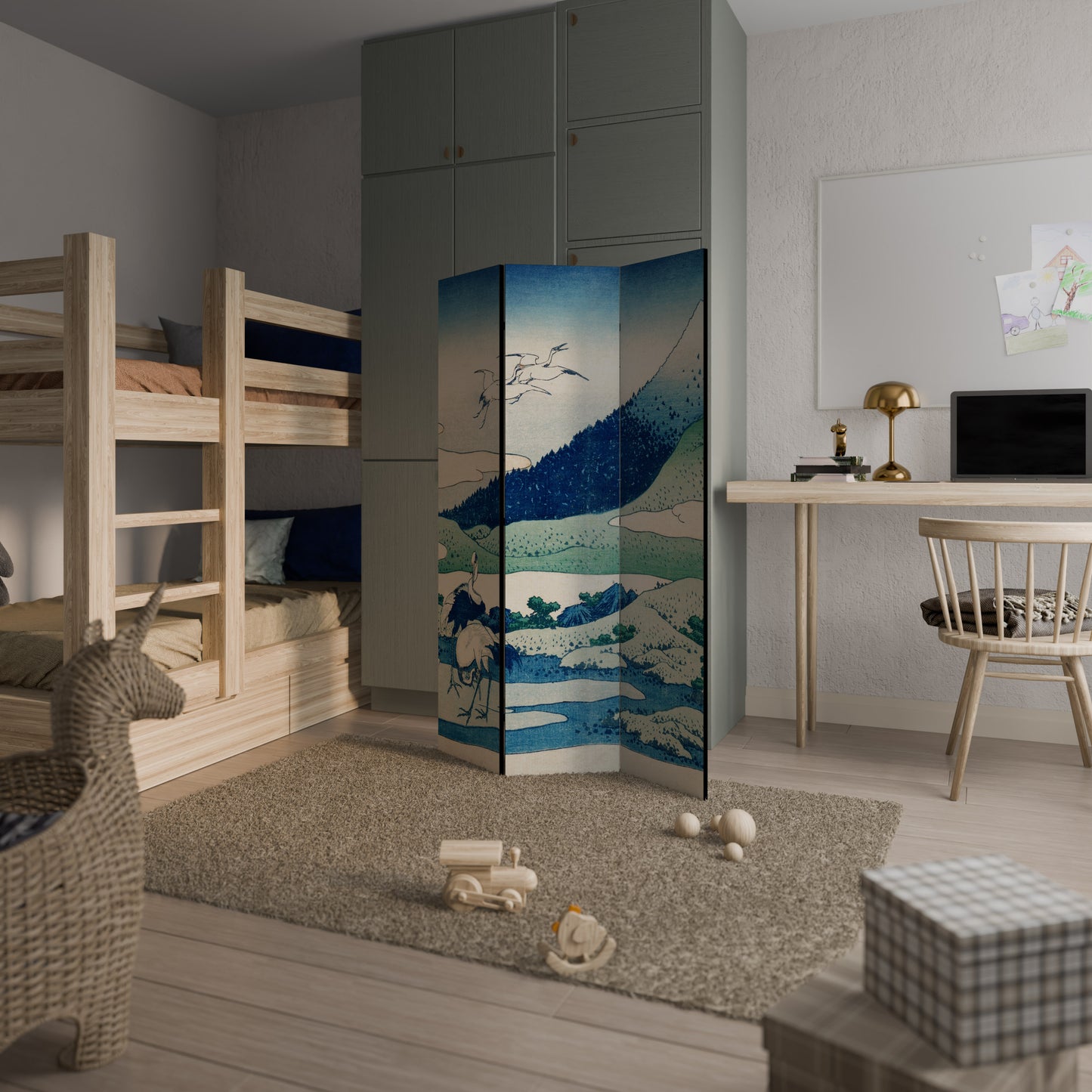 Divisorio decorativo per ambienti a 3 pannelli UMEZAWA MANOR