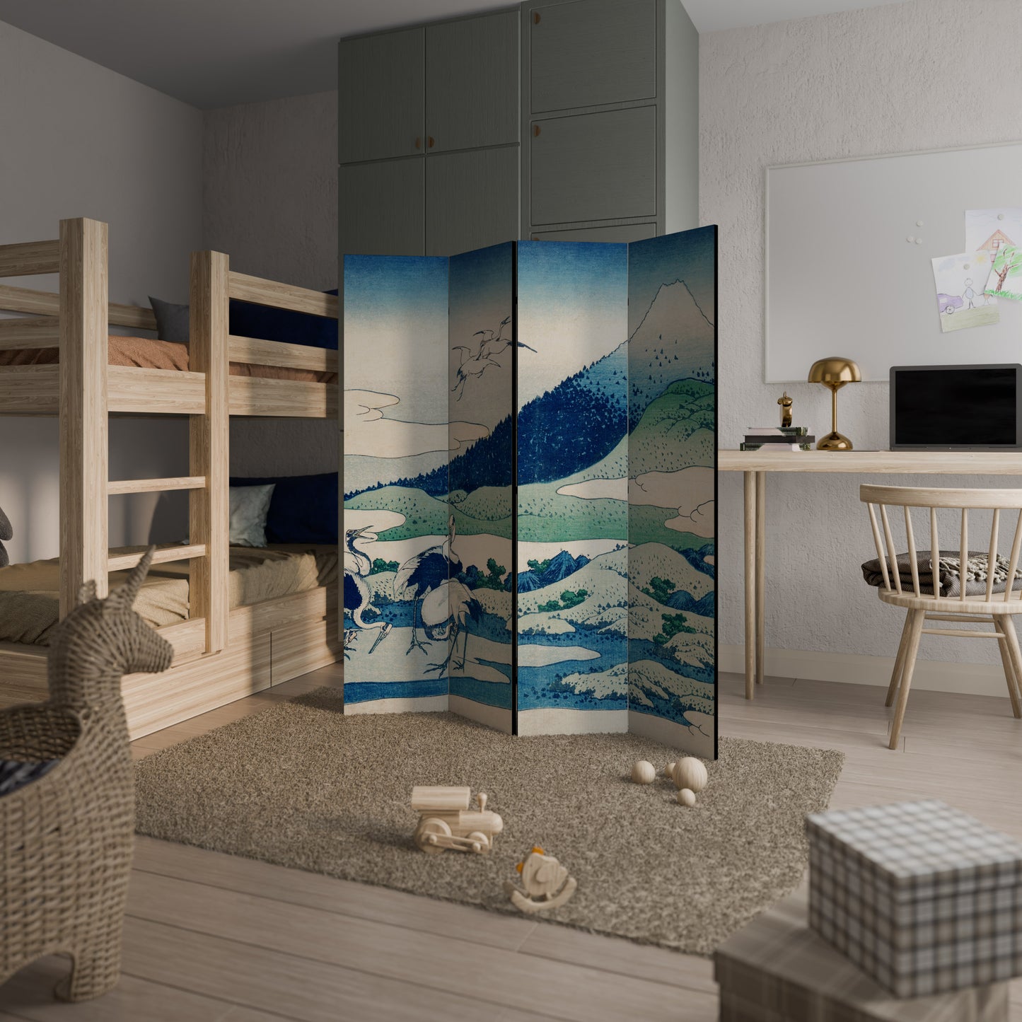 Divisorio decorativo per ambienti a 4 pannelli UMEZAWA MANOR