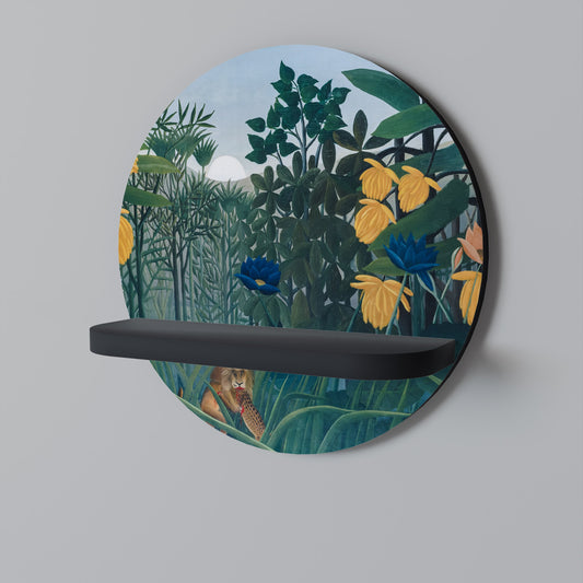 IL PASTO DEL LEONE Mensola rotonda per arte in finitura nera