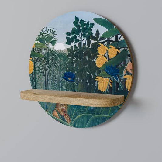 IL PASTO DEL LEONE Mensola rotonda per arte in effetto rovere