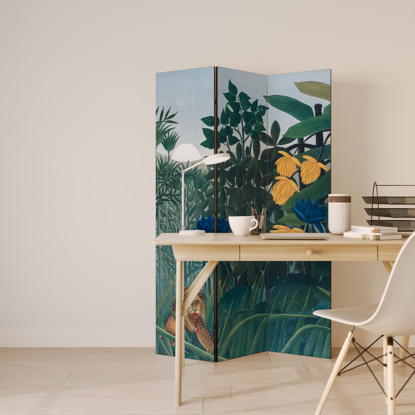 THE REPAST OF THE LION Decorative 3-Panel Room Divider
