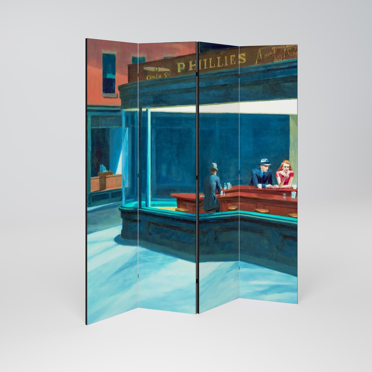 Divisorio decorativo per ambienti NIGHTHAWKS a 4 pannelli