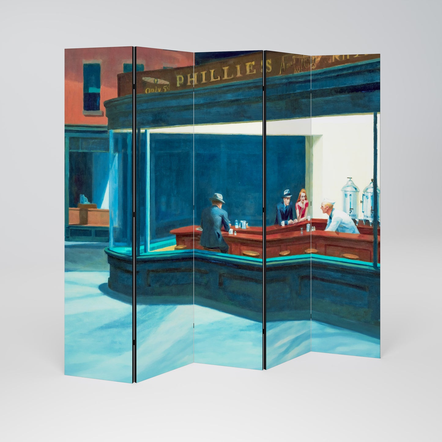Divisorio decorativo per ambienti NIGHTHAWKS a 5 pannelli