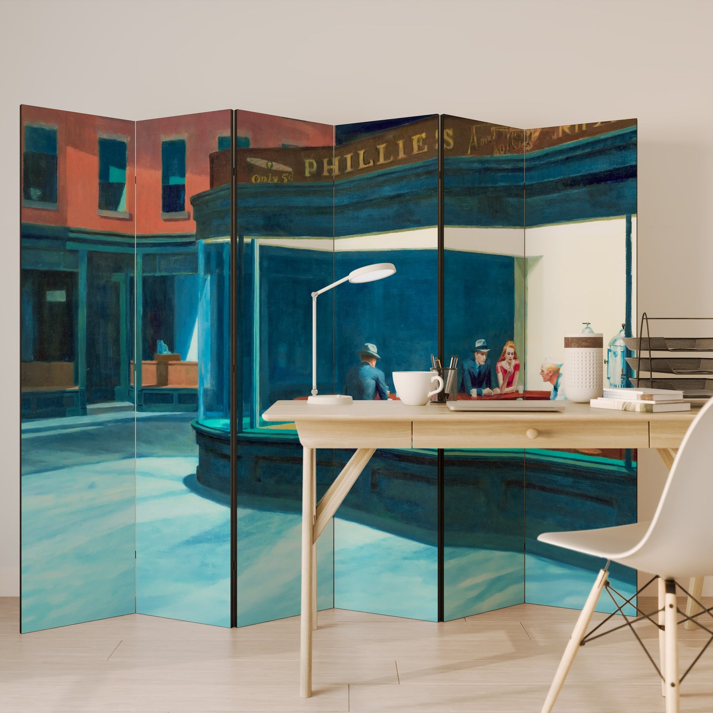 Divisorio decorativo per ambienti NIGHTHAWKS a 6 pannelli