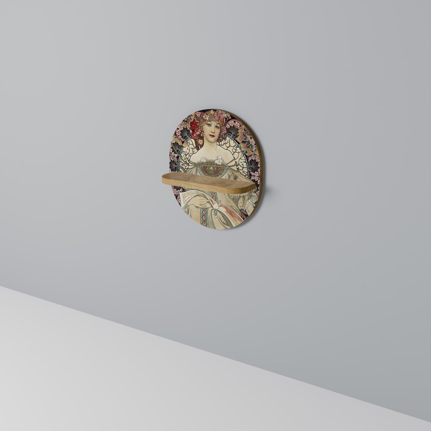 CHAMPENOIS IMPRIMEUR Mensola artistica ovale in effetto rovere