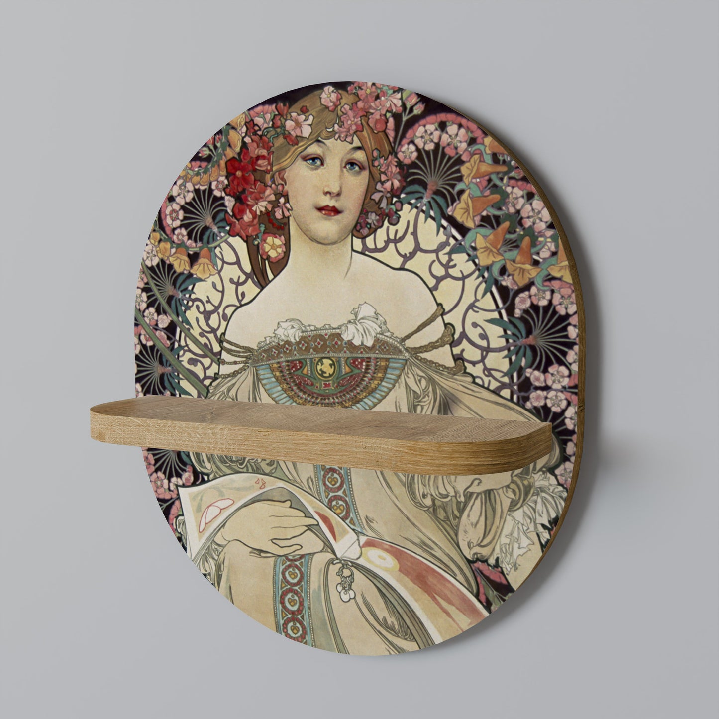CHAMPENOIS IMPRIMEUR Mensola artistica ovale in effetto rovere