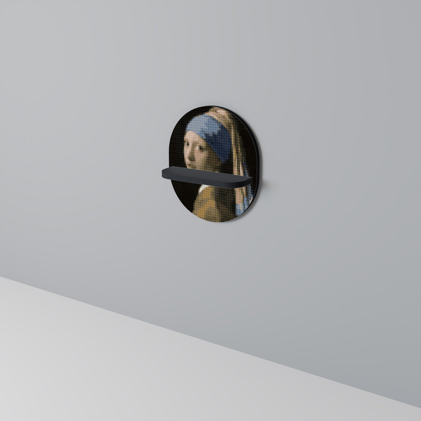 STRUCTURAL MASTERPIECE Oval Art Shelf In Black Finish