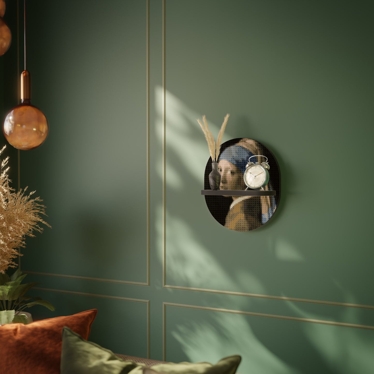 STRUCTURAL MASTERPIECE Oval Art Shelf In Black Finish