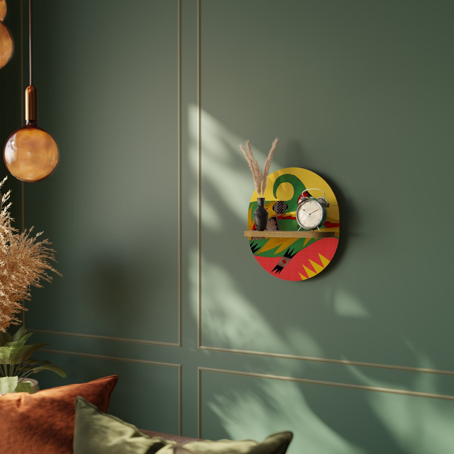 Scaffale ovale EXPRESSIVE AVANYU in effetto rovere