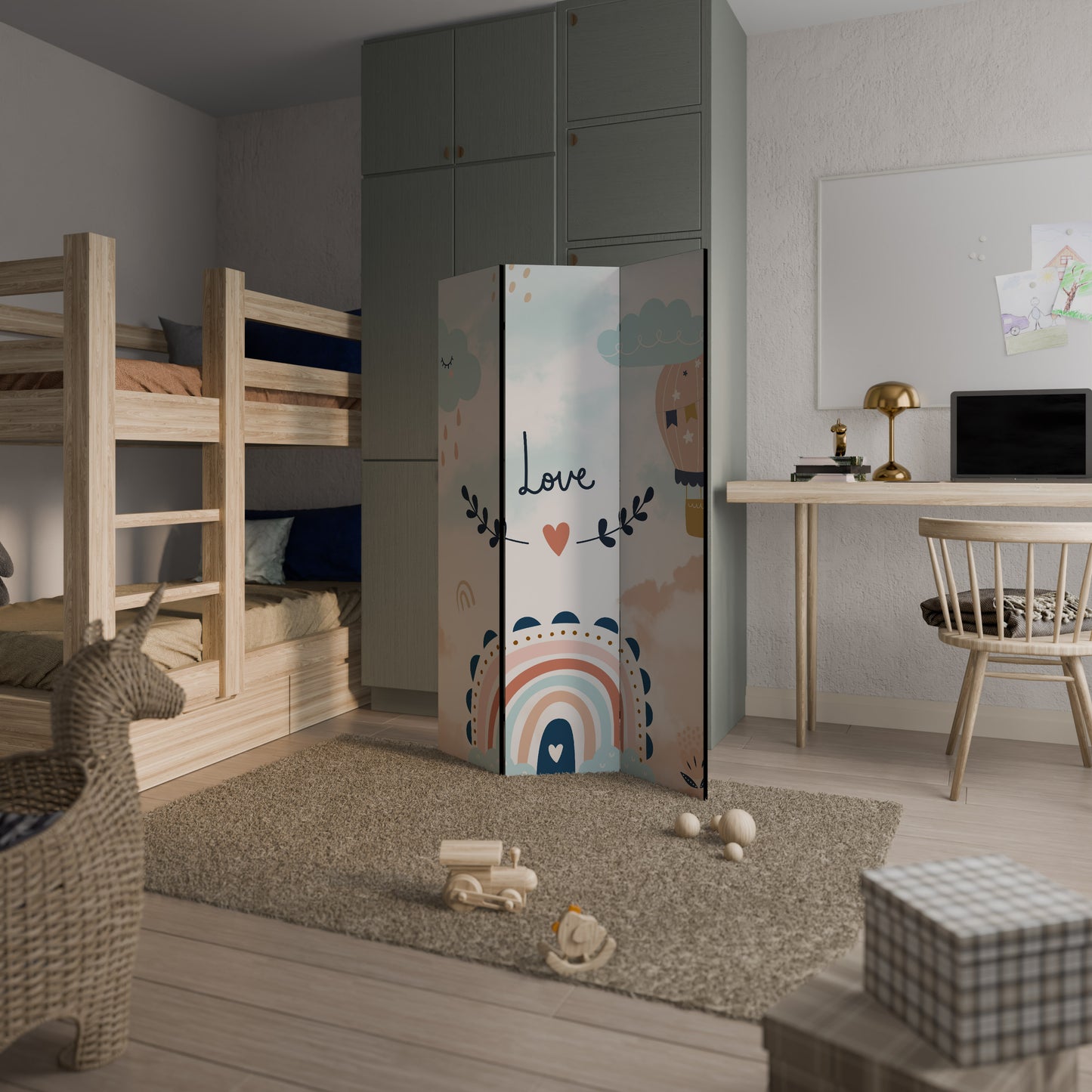 LOVELY DREAMS Divisorio decorativo per ambienti a 3 pannelli