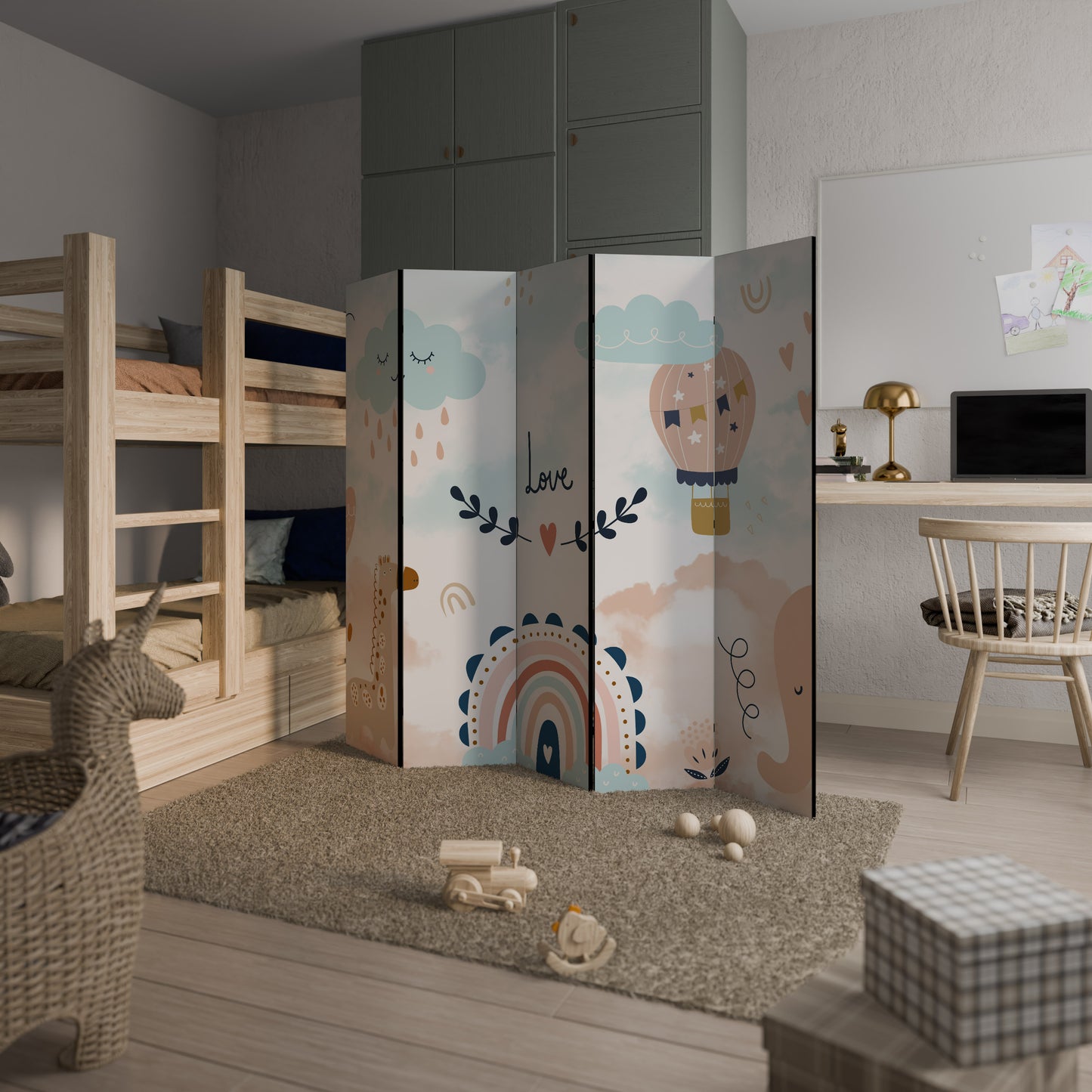 LOVELY DREAMS Divisorio decorativo per ambienti a 5 pannelli