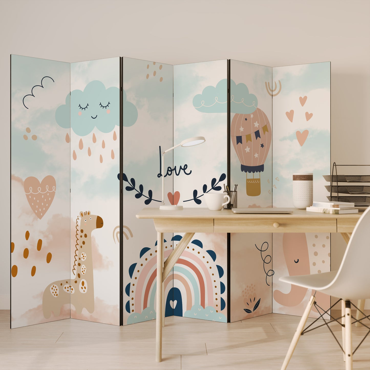 LOVELY DREAMS Divisorio decorativo per ambienti a 6 pannelli