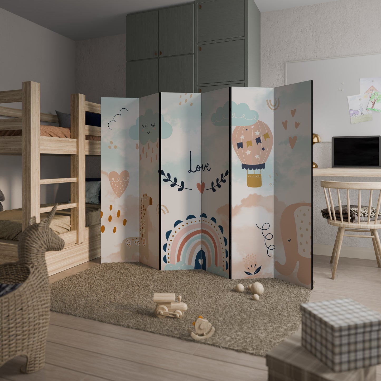 LOVELY DREAMS Divisorio decorativo per ambienti a 6 pannelli