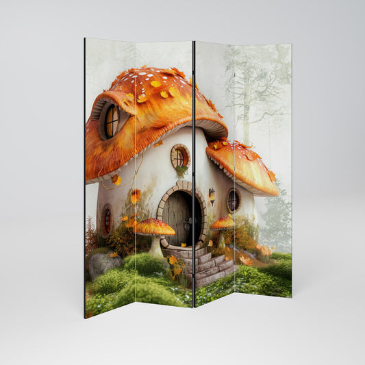 MYSTIC TOADSTOOL Divisorio decorativo per ambienti a 4 pannelli