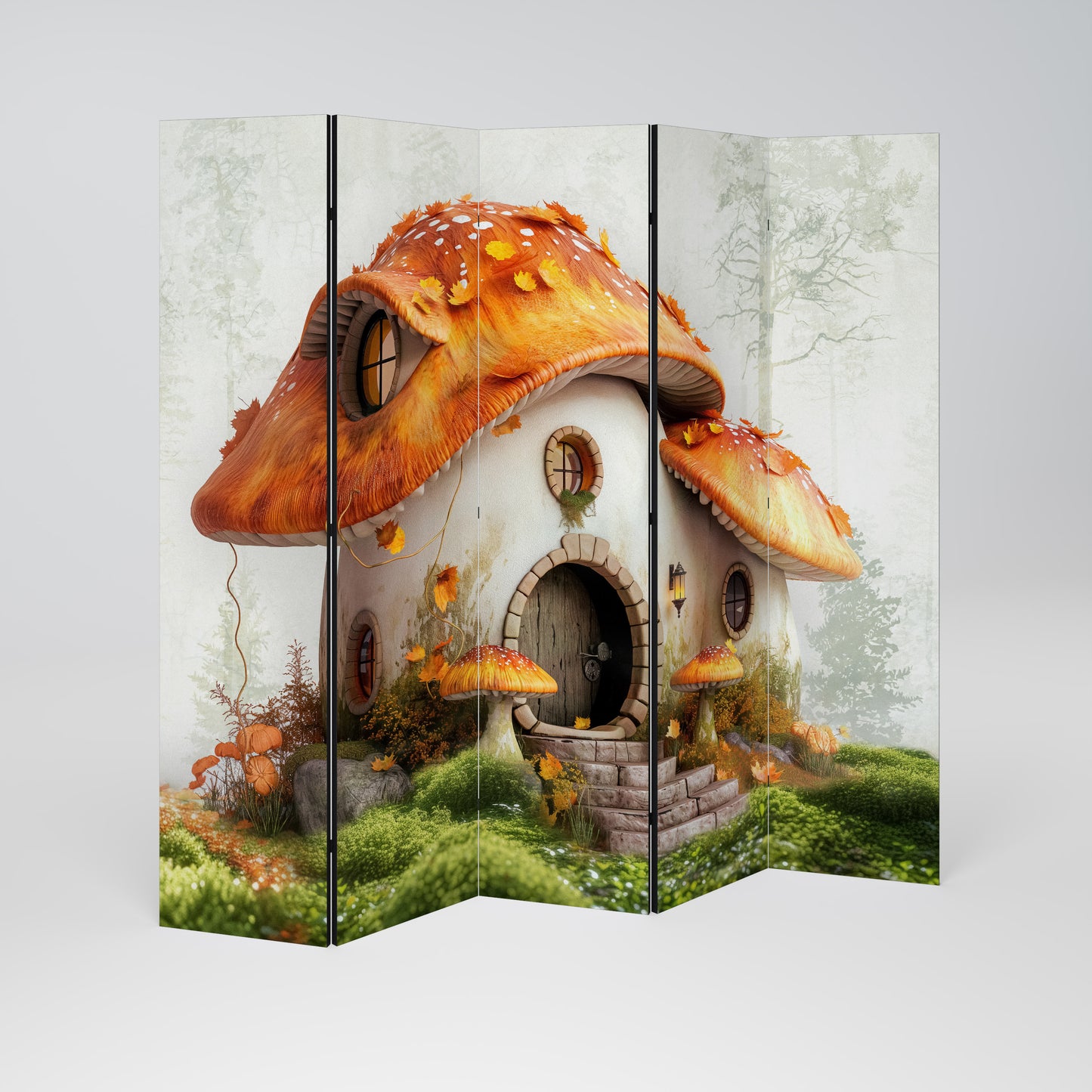 MYSTIC TOADSTOOL Divisorio decorativo per ambienti a 5 pannelli