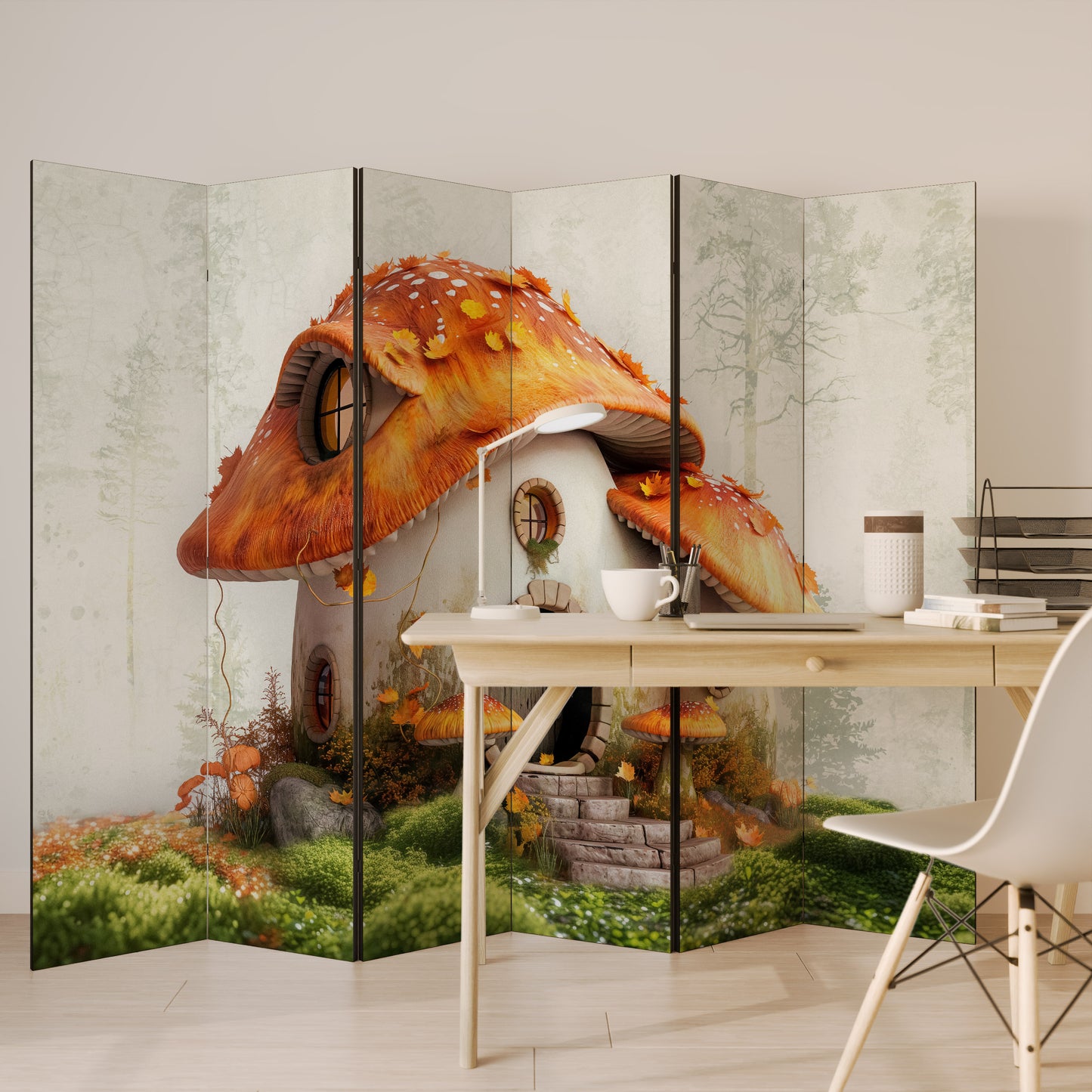 MYSTIC TOADSTOOL Divisorio decorativo per ambienti a 6 pannelli