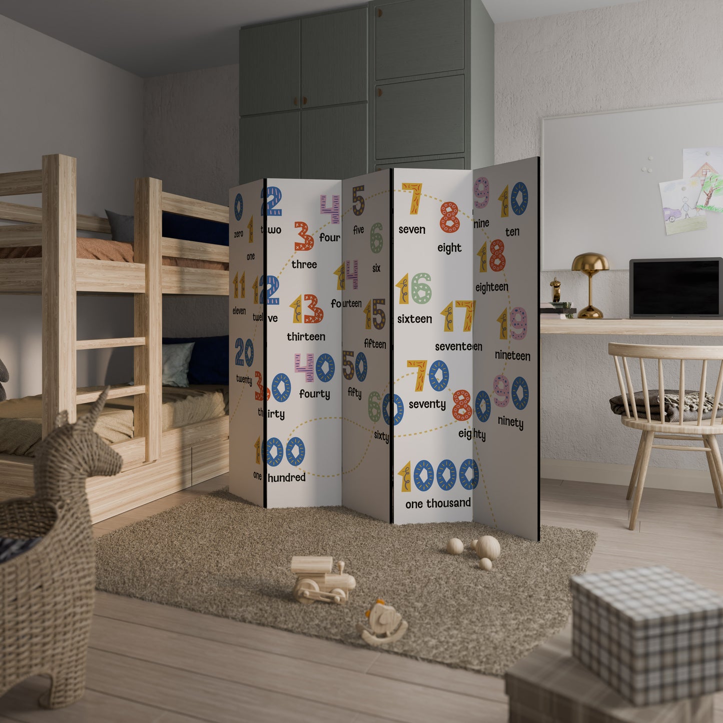LEZIONE DI CONTEGGIO Divisorio decorativo per ambienti a 5 pannelli