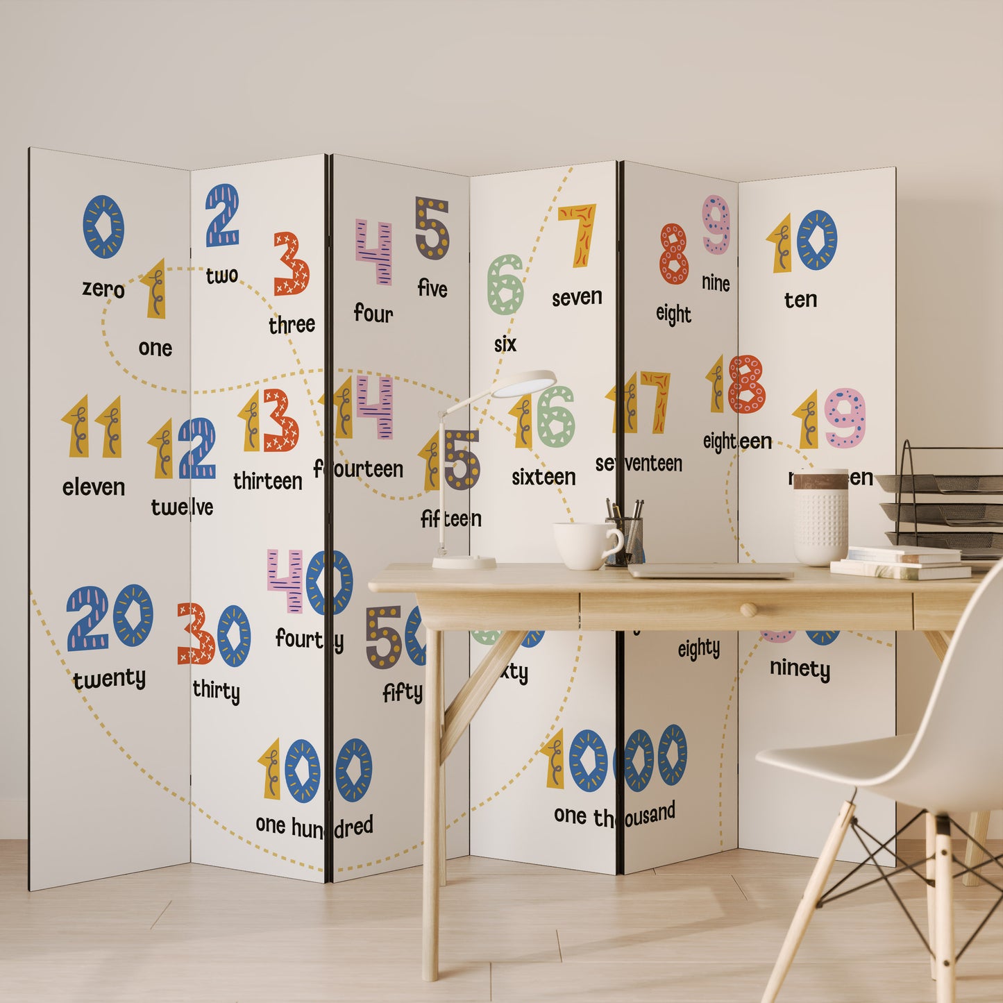 LEZIONE DI CONTEGGIO Divisorio decorativo per ambienti a 6 pannelli