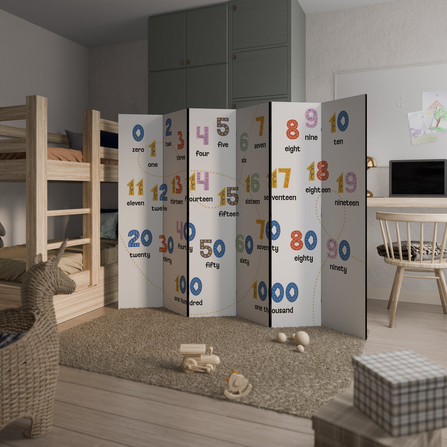 LEZIONE DI CONTEGGIO Divisorio decorativo per ambienti a 6 pannelli