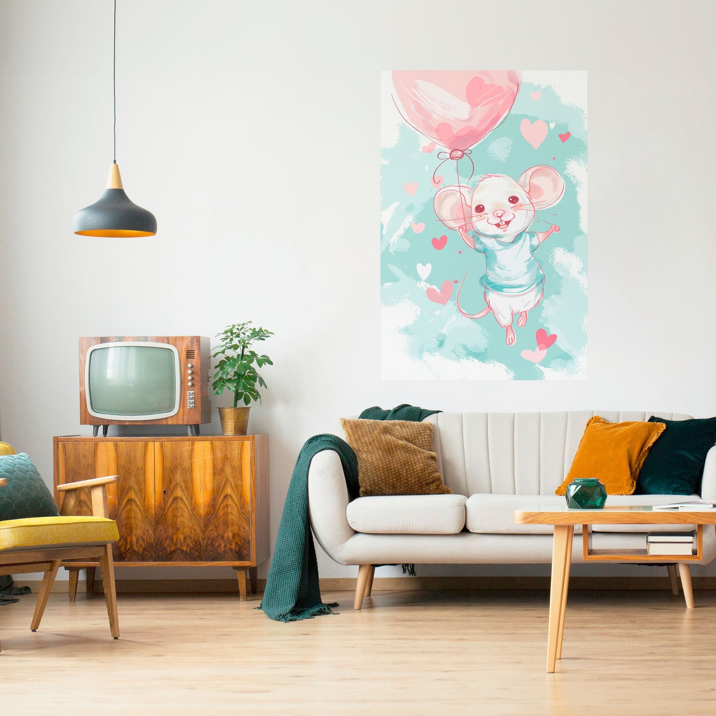 MOUSY FLOW Poster verticale staccabile e attaccabile