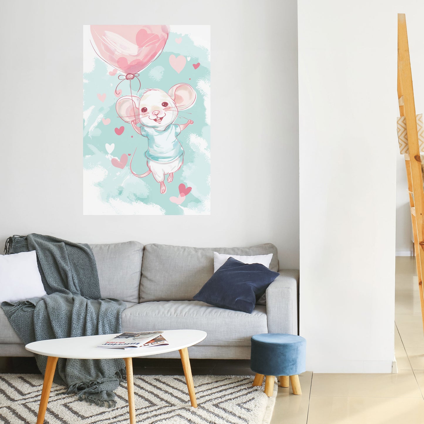 MOUSY FLOW Poster verticale staccabile e attaccabile