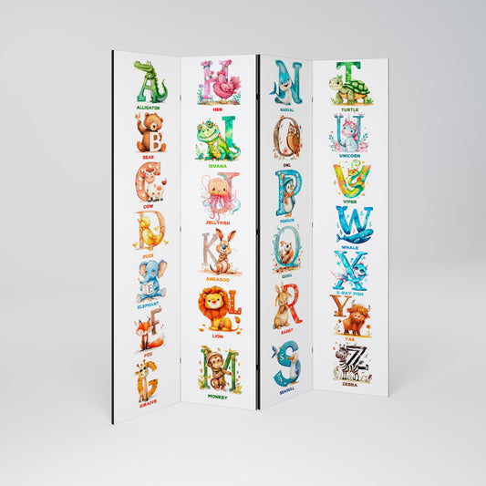 JOYFUL LETTERS - Divisorio decorativo per ambienti a 4 pannelli