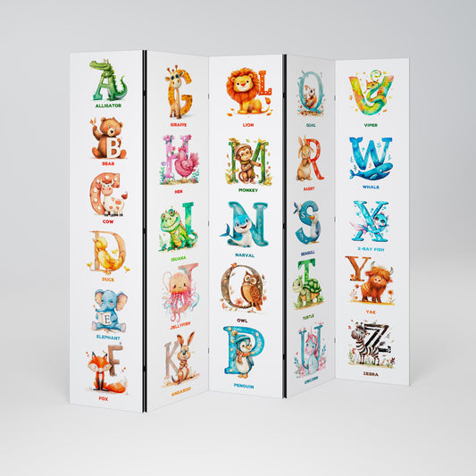 JOYFUL LETTERS - Divisorio decorativo per ambienti a 5 pannelli