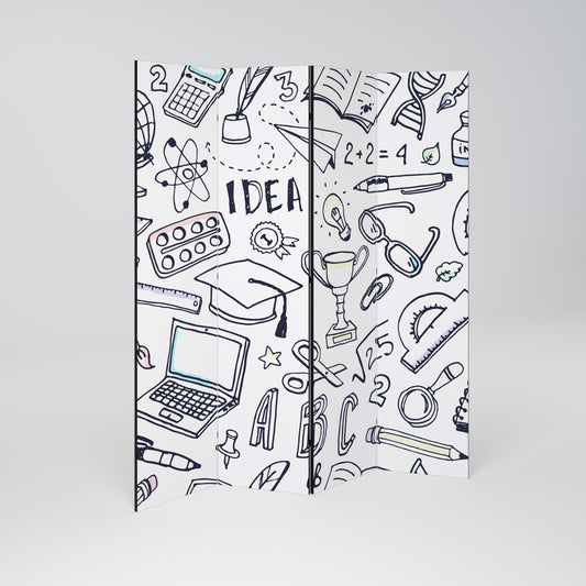 SCHOOL STUFF - Divisorio decorativo per ambienti a 4 pannelli